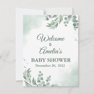 Sage Green Floral Baby shower Girl Welkom inloggen