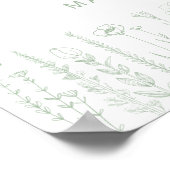 Sage Green Floral Baby Shower Welcome Sign Poster (Hoek)