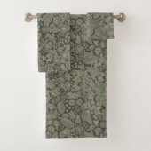 Sage Green Floral Bad Handdoek (Insitu)