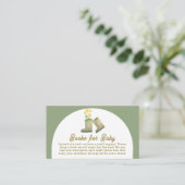 Sage Green Floral Boots Boeken voor Baby shower Informatiekaartje (Staand voorkant)