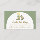 Sage Green Floral Boots Boeken voor Baby shower Informatiekaartje (Voorkant)