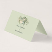 Sage Green Floral Botanical Wedding | Place Card Kaart (Achterkant)