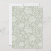 Sage Green Floral Botanisch Baby shower Kaart (Achterkant)