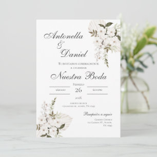 Sage Green Floral bruiloft uitnodiging Spaanse nat