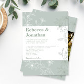 Sage Green Floral Budget Paper Wedding Invitation