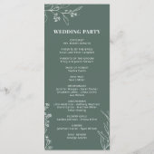 Sage Green Floral Ceremony Programme Menu (Achterkant)
