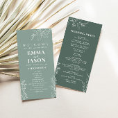 Sage Green Floral Ceremony Programme Menu