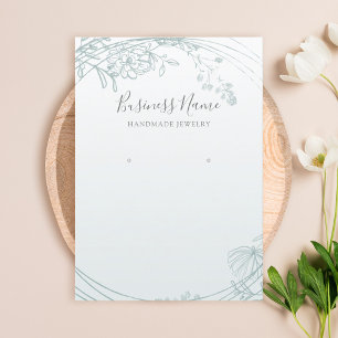 Sage Green Floral Circle Earning Jewelry Display Visitekaartje