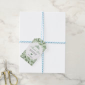 Sage Green Floral Dank je Labels Cadeaulabel (Met Touw)