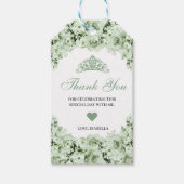 Sage Green Floral Dank je Labels Cadeaulabel (Voorkant)