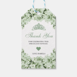 Sage Green Floral Dank je Labels Cadeaulabel
