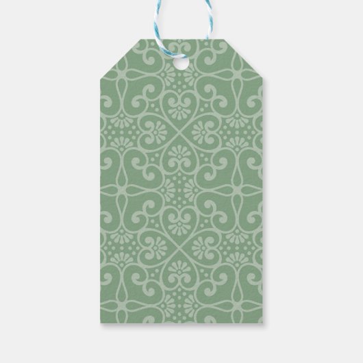 Sage Green Floral Dank je Labels Cadeaulabel (Achterkant)