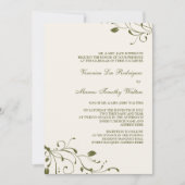 Sage Green Floral Decal Invitation Kaart (Voorkant)