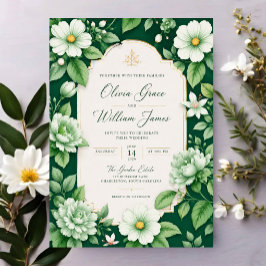 Sage Green Floral Elegant Botanical Garden Acryl Uitnodigingen