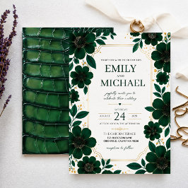 Sage Green Floral Elegant Botanical Greenery Gold Kaart
