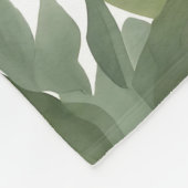 Sage Green Floral Elegant Fleece Deken (Hoek)