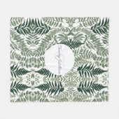 Sage Green Floral Elegant Fleece Deken (Voorkant (Horizontaal))