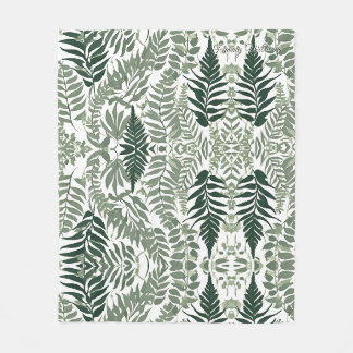 Sage Green Floral Elegant Fleece Deken