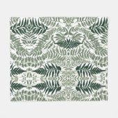 Sage Green Floral Elegant Fleece Deken (Voorkant (Horizontaal))