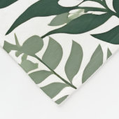 Sage Green Floral Elegant Fleece Deken (Hoek)