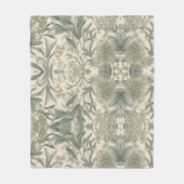 Sage Green Floral Elegant Fleece Deken (Voorkant)