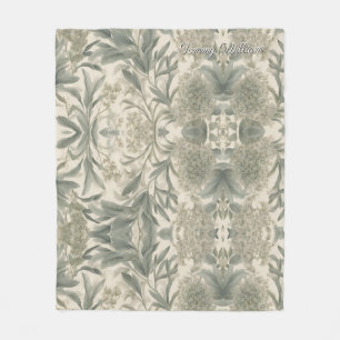 Sage Green Floral Elegant Fleece Deken