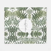 Sage Green Floral Elegant Fleece Deken (Voorkant (Horizontaal))