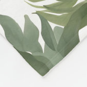 Sage Green Floral Elegant Fleece Deken (Hoek)
