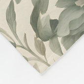 Sage Green Floral Elegant Fleece Deken (Hoek)