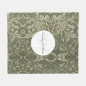 Sage Green Floral Elegant Fleece Deken (Voorkant (Horizontaal))