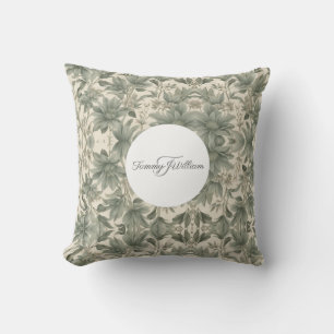 Sage Green Floral Elegant Kussen