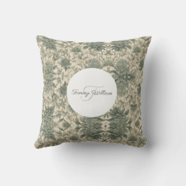 Sage Green Floral Elegant Kussen