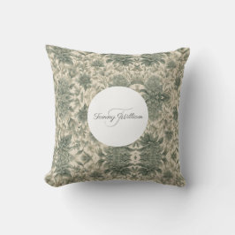 Sage Green Floral Elegant Kussen