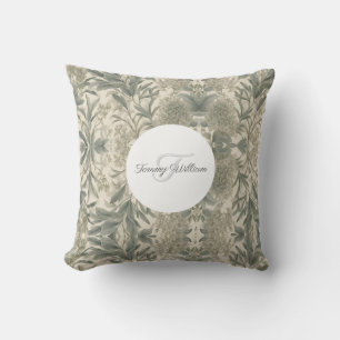 Sage Green Floral Elegant Kussen