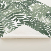 Sage Green Floral Elegant Sherpa Deken (3/4)