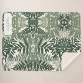 Sage Green Floral Elegant Sherpa Deken (Voorkant (horizontaal))