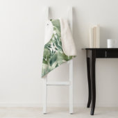 Sage Green Floral Elegant Sherpa Deken (In situ)