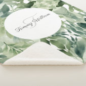 Sage Green Floral Elegant Sherpa Deken (3/4)