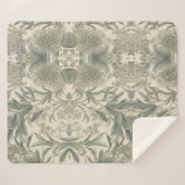 Sage Green Floral Elegant Sherpa Deken (Voorkant (horizontaal))