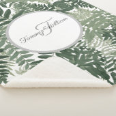 Sage Green Floral Elegant Sherpa Deken (3/4)