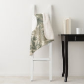 Sage Green Floral Elegant Sherpa Deken (In situ)