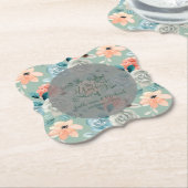 Sage Green Floral Elegant Wedding Calligraphy Kartonnen Onderzetters (Gekanteld)