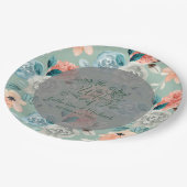 Sage Green Floral Elegant Wedding Calligraphy Papieren Bordje (Gekanteld)