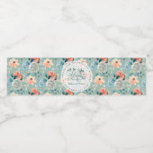 Sage Green Floral Elegant Wedding Calligraphy Waterfles Etiket (Enkel label)