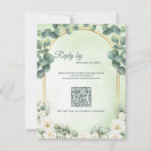 Sage Green Floral Eucalyptus Botanical Wedding RSVP Kaartje (Achterkant)