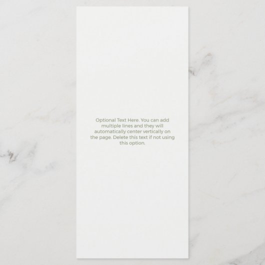 Sage Green Floral Formele Elegante Huwelijk Menu (Achterkant)