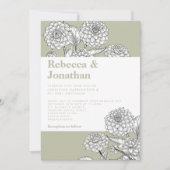  Sage Green Floral Foto Weddenschap Kaart (Voorkant)