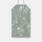 Sage Green Floral Garden Wedding Thank You Cadeaulabel (Achterkant)