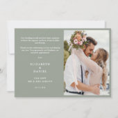 Sage Green Floral Greenery String Lights Photo Bedankkaart (Achterkant)