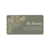Sage Green Floral Holiday Retouradres Etiket (Voorkant)
